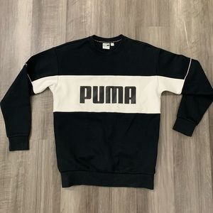 Puma Mens Retro Crewneck Colorblock Sweatshirt, Small